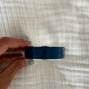 Silver and Navy enamel cuff bracelet